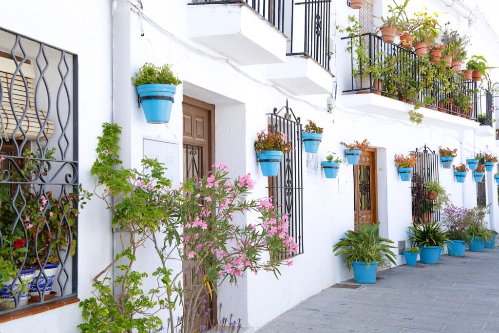 Whitewashed streets and hillside houses in Mijas Pueblo