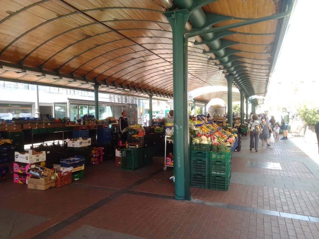 Covered market hall in Spain