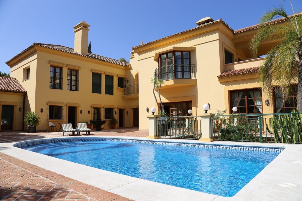 A villa with a private pool on the Costa del Sol