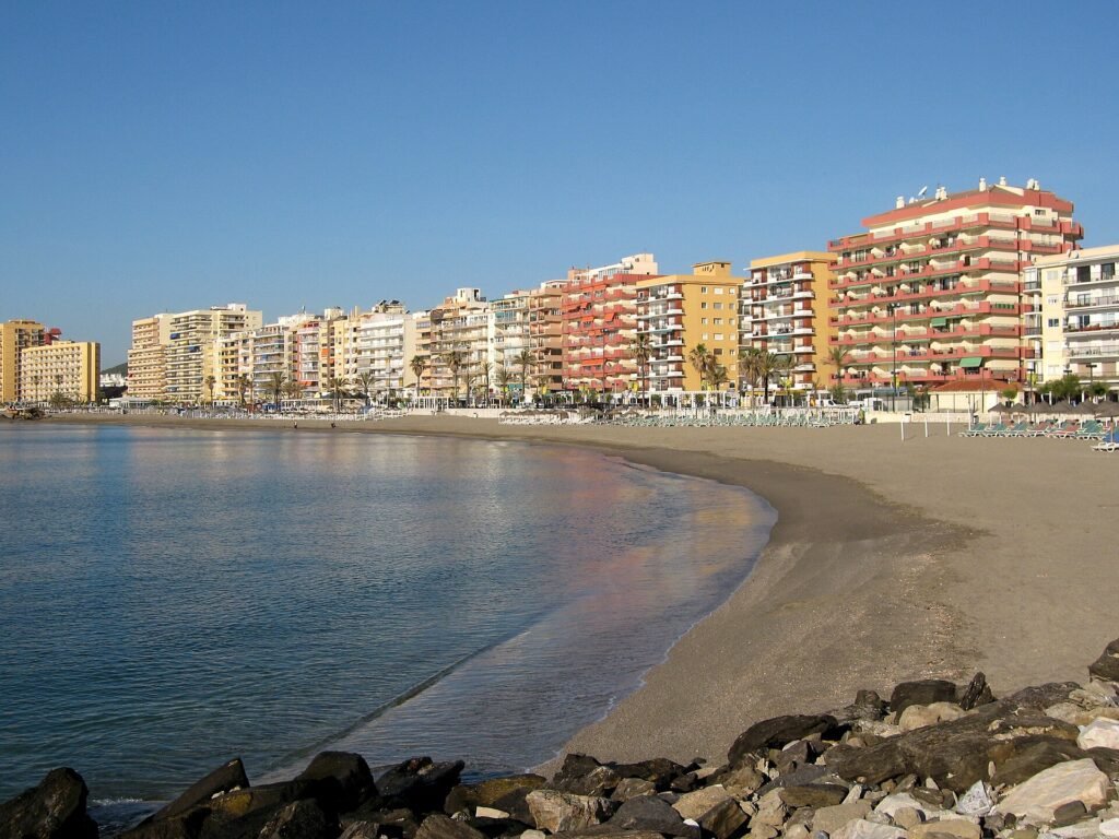 Apartments along the beach on the Costa del Sol